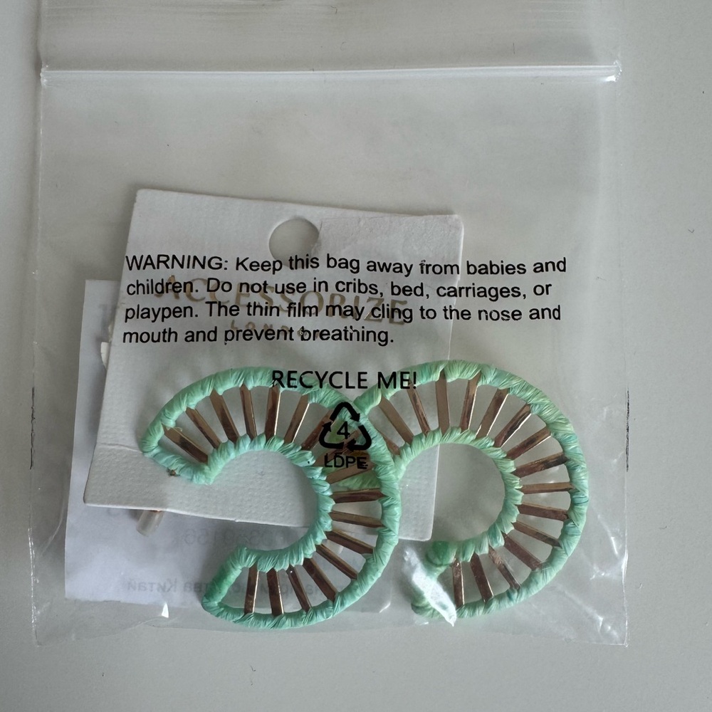 Accessorize earrings - New Mint Green Spiral Earrings